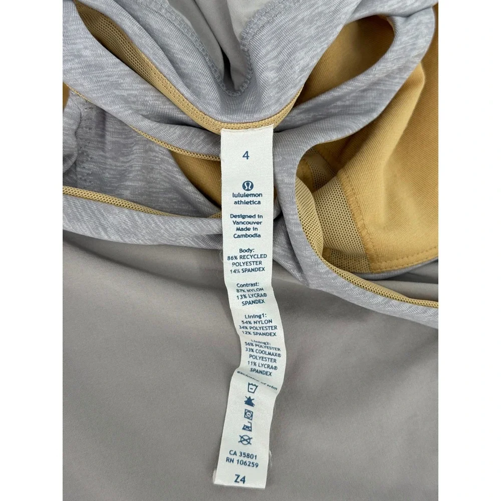 Lululemon Grey Taupe Racerback Tank Top with Built-in Shelf Bra Size 4
